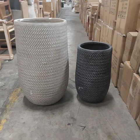 PAIR OF LARGE DESIGNER PLANTERS