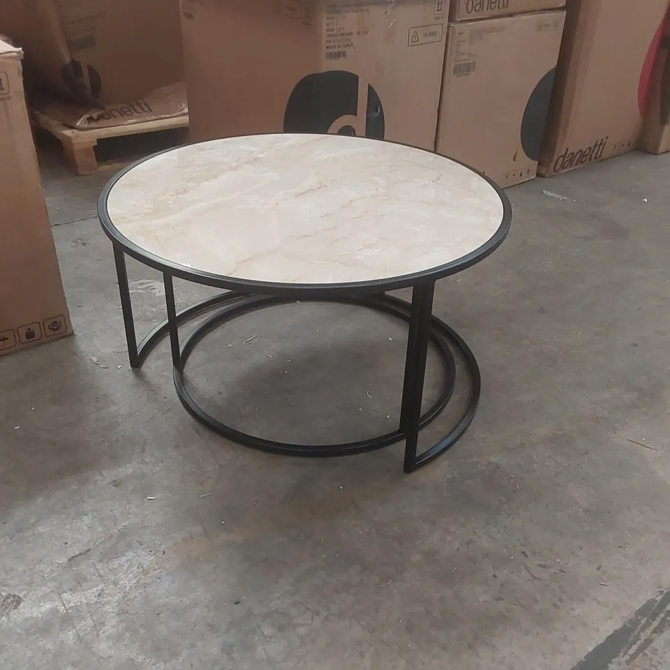 DANETTI FAUX MARBLE NESTING COFFEE TABLE