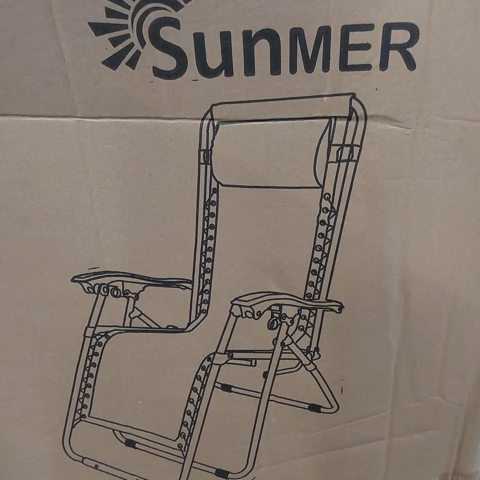 BOXED SET OF 2 SUNLOUNGERS - BLACK