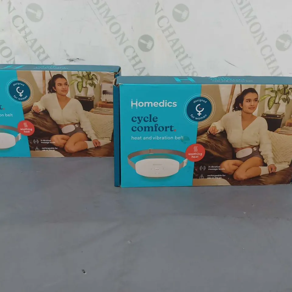 LOT OF 2 HOMEDICS CYCLE COMFORT VIBRATION BELT WITH HEAT