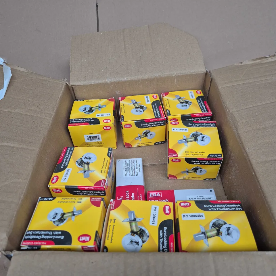DOOR HARDWARE: EURO LOCKING DEADBOLT SETS WITH THUMBTURN (60–70 MM) AND ERA DOOR LOCK CYLINDERS, NEW IN PACKAGING 