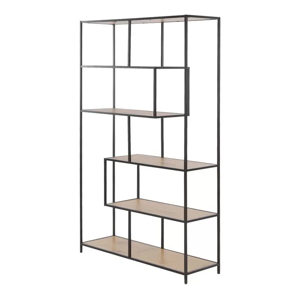 BOXED JOLIET 185CM H X 114CM W. STEEL ETAGERE BOOKCASE (1 BOX)