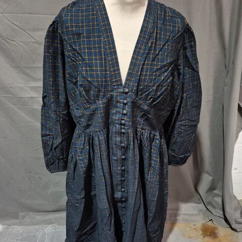 NOBODY'S CHILD STARLIGHT LONG SLEEVE MIDAXI DRESS IN DENIM TWILL SIZE 14