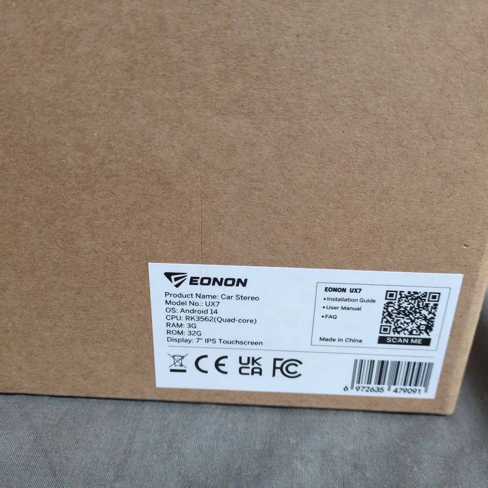 BOXED AND SEALED EONON UX7 CAR STEREO – IN-CAR ENTERTAINMENT, ANDROID 14, 7" IPS TOUCHSCREEN