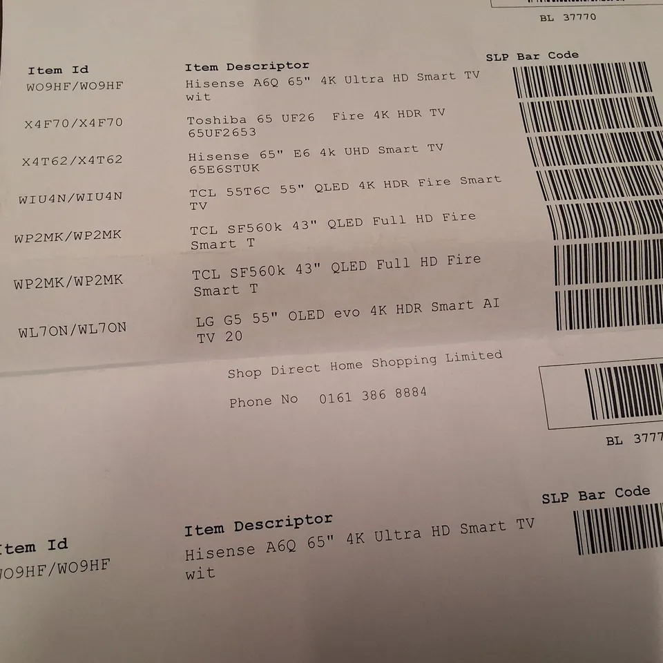 PALLET CONTAINING 8 ASSORTED DAMAGED TVS