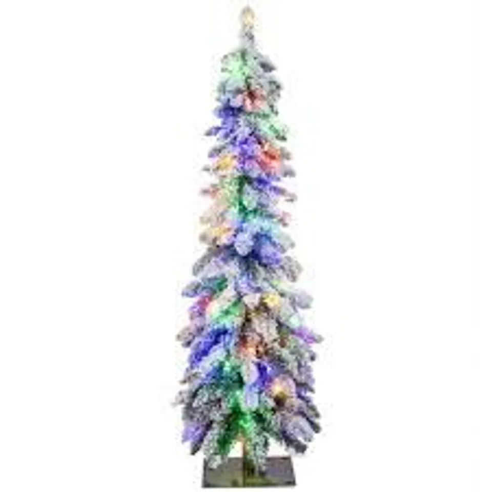 BOXED COSTWAY PRE LIT SLIM PENCIL LED ARTIFICIAL CHRISTMAS TREE 4FT