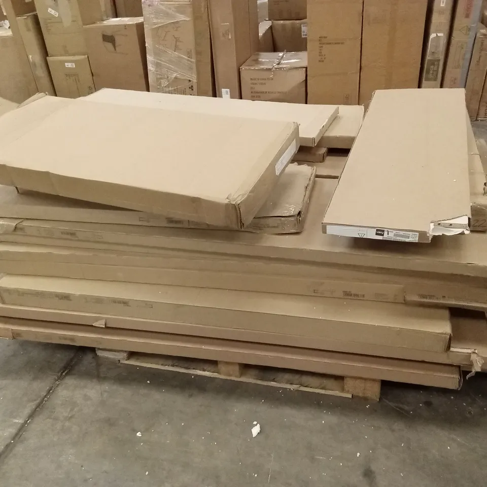 PALLET OF ASSORTED INCOMPLETE DESIGNER FURNITURE PARTS AND PIECES 
