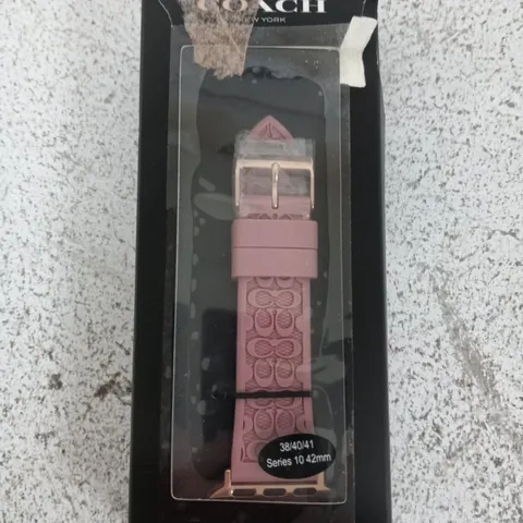 COACH APPLE WATCH BAND – PINK PATTERNED STRAP 