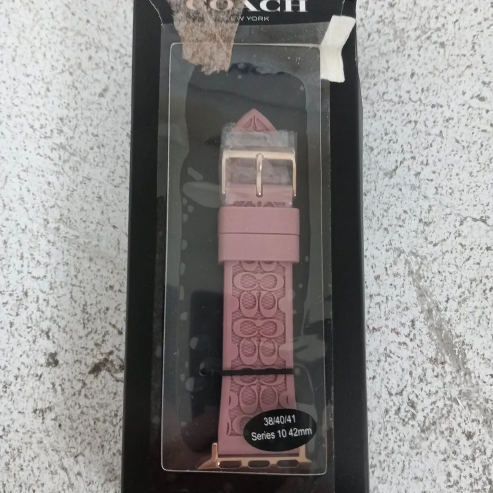 COACH APPLE WATCH BAND – PINK PATTERNED STRAP