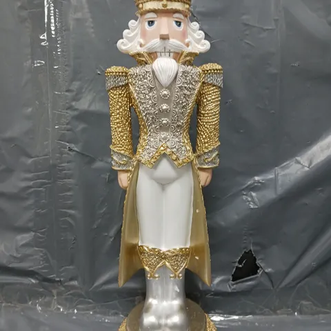 BEADED EFFECT NUTCRACKER - GOLD/SILVER COLOUR