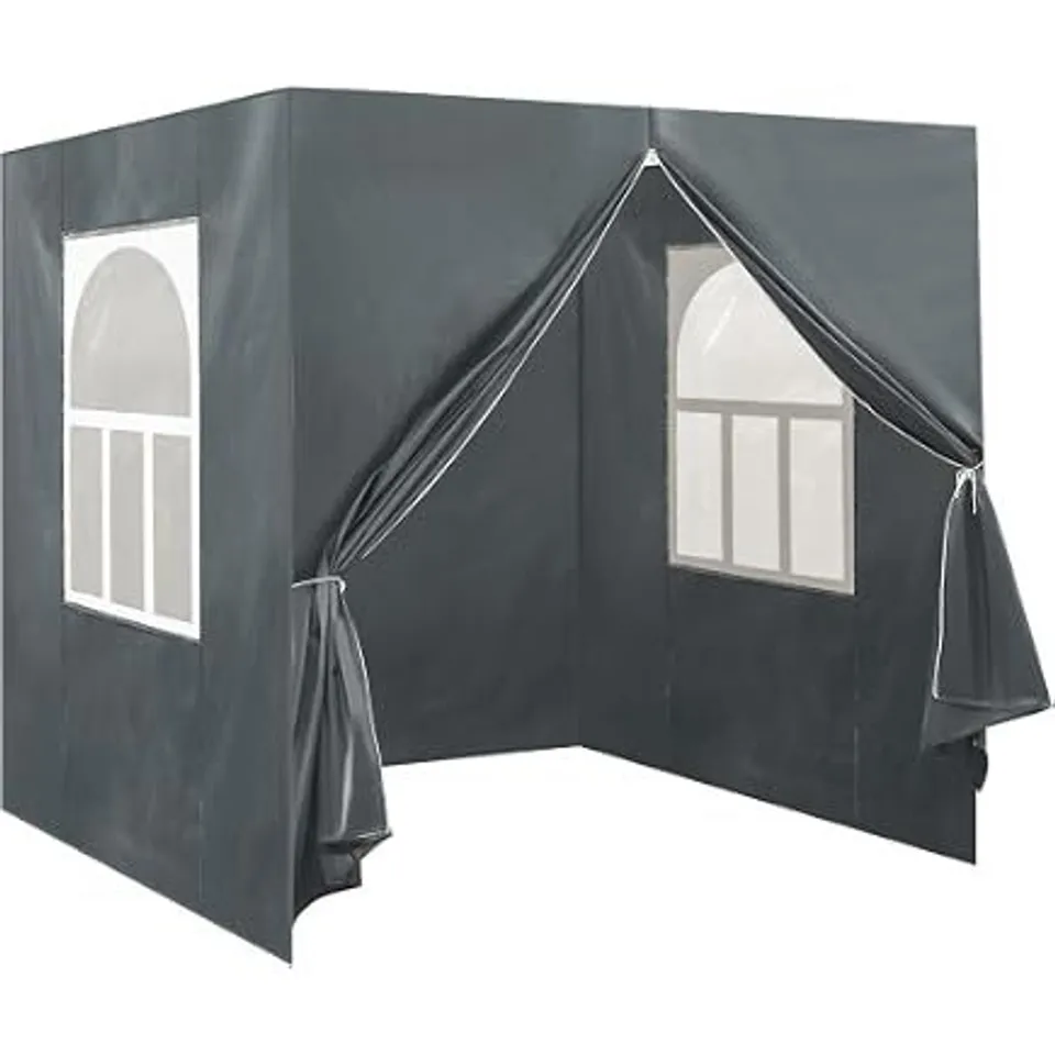 BOXED CLIPOP 4-PIECE REPLACEMENT GAZEBO SIDEWALLS - GRAY 2X2M (FABRIC PANELS ONLY)