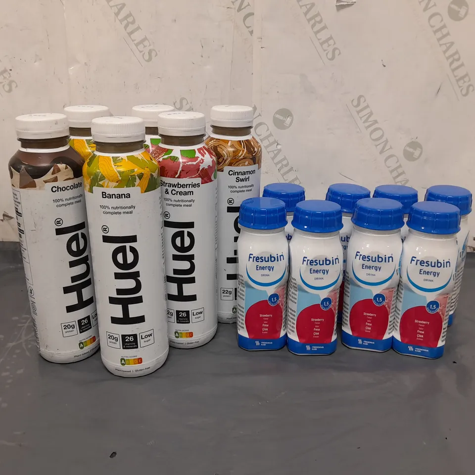 APPROXIMATELY 14 ASSORTED NUTRITION DRINKS TO INCLUDE HUEL, FRESUBIN 