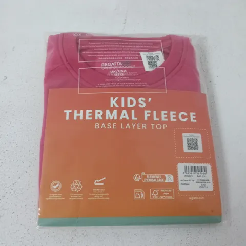 APPROXIMATELY 15 BRAND NEW REGATTA KIDS THERMAL FLEECE BASE LAYER TOPS IN PINK POTION - 11-12YRS