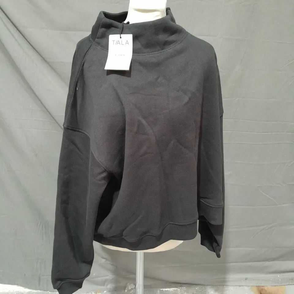 TIALA LOOSE HEM MOCK NECK SWEAT IN BLACK - MEDIUM