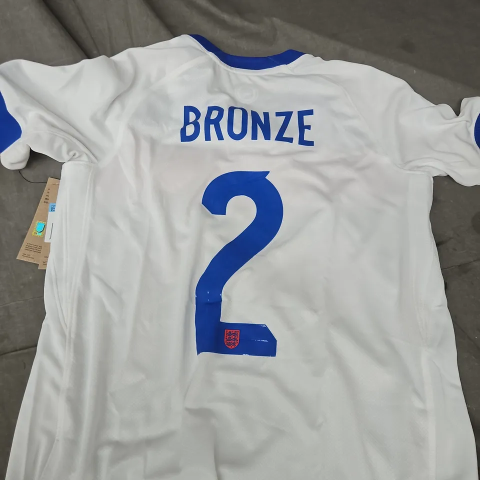 NIKE ENGLAND KIDS FOOTBALL SHIRT – BRONZE #2 (SIZE KIDS M)