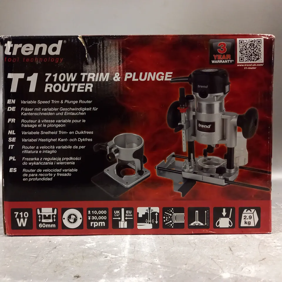 BOXED TREND T1 710W TRIM & PLUNGE ROUTER