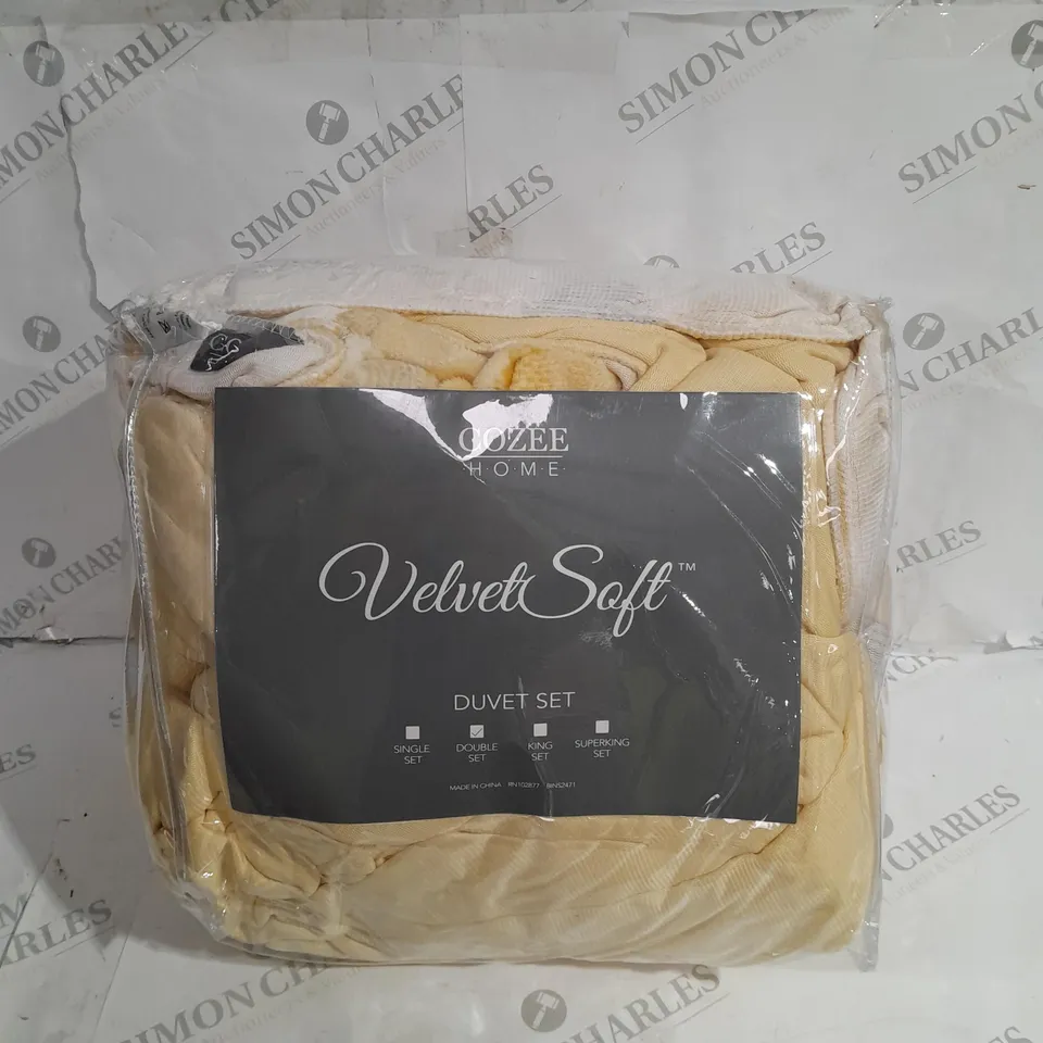 COZEE HOME VELVET SOFT DUVET SET  - DOUBLE