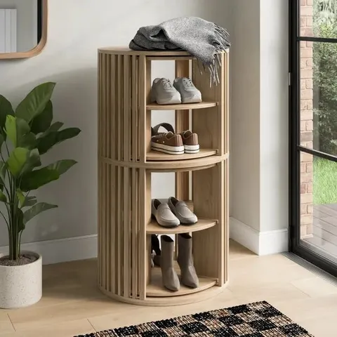 BOXED RIA ROTATING SHOE STORAGE - OAK (1 BOX)