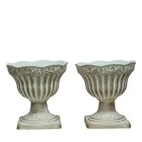 OUTLET GARDEN REFLECTIONS SET OF 2 FLUTED URN PLANTERS
