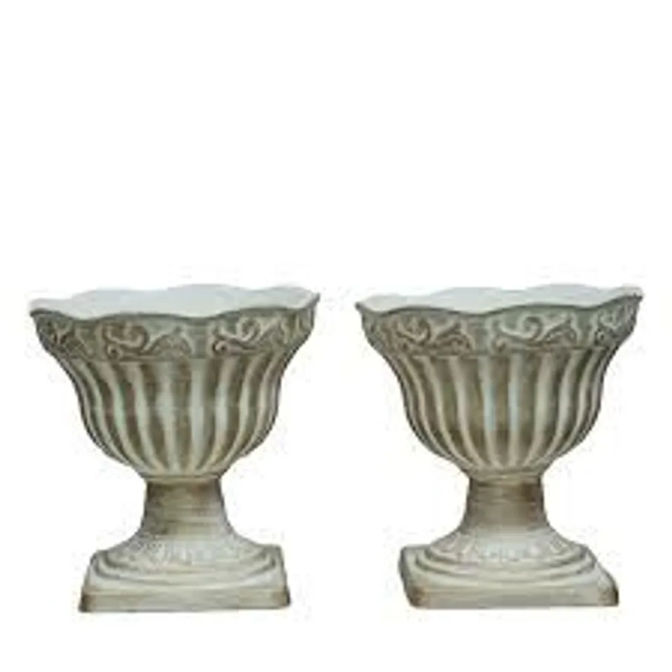 OUTLET GARDEN REFLECTIONS SET OF 2 FLUTED URN PLANTERS