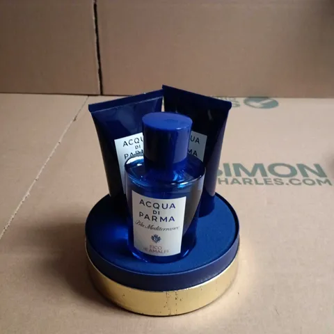 ACQUA DI PARMA BLU MEDITERRANEO FICO DI AMALFI EAU DE TOILETTE 100ML, HAND AND BODY WASH 75ML AND HAND AND BODY LOTION