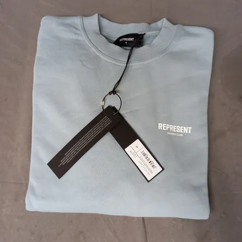 REPRESENT OWNERS CLUB SWEATER IN POWDER BLUE SIZE M