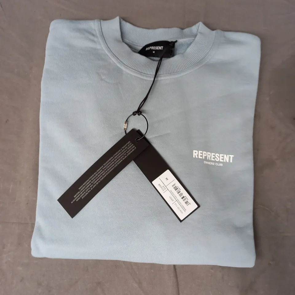 REPRESENT OWNERS CLUB SWEATER IN POWDER BLUE SIZE M