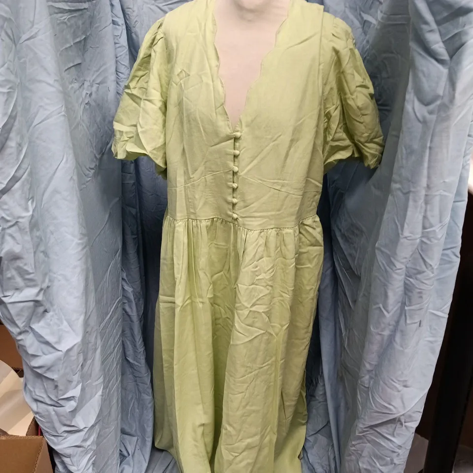 NOBODYS CHILD SS BESS MIDI DRESS IN GREEN - UK 18