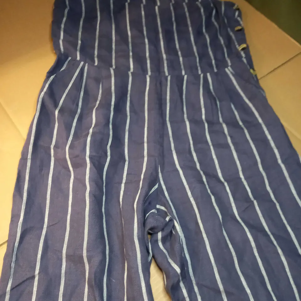 WHITE STUFF BLUE STRIPE JUMPSUIT - SIZE 16