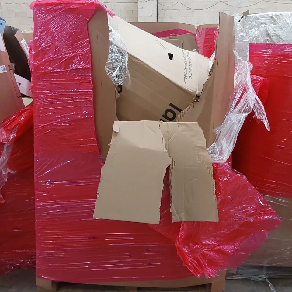 PALLET OF ASSORTED HOUSEHOLD ITEMS AND CONSUMER PRODUCTS TO INCLUDE; FORTNITE NERF GUN, DANCE MATS, WALKING AIDS/CRUTCHES, BOXED FURNITURE ETC 