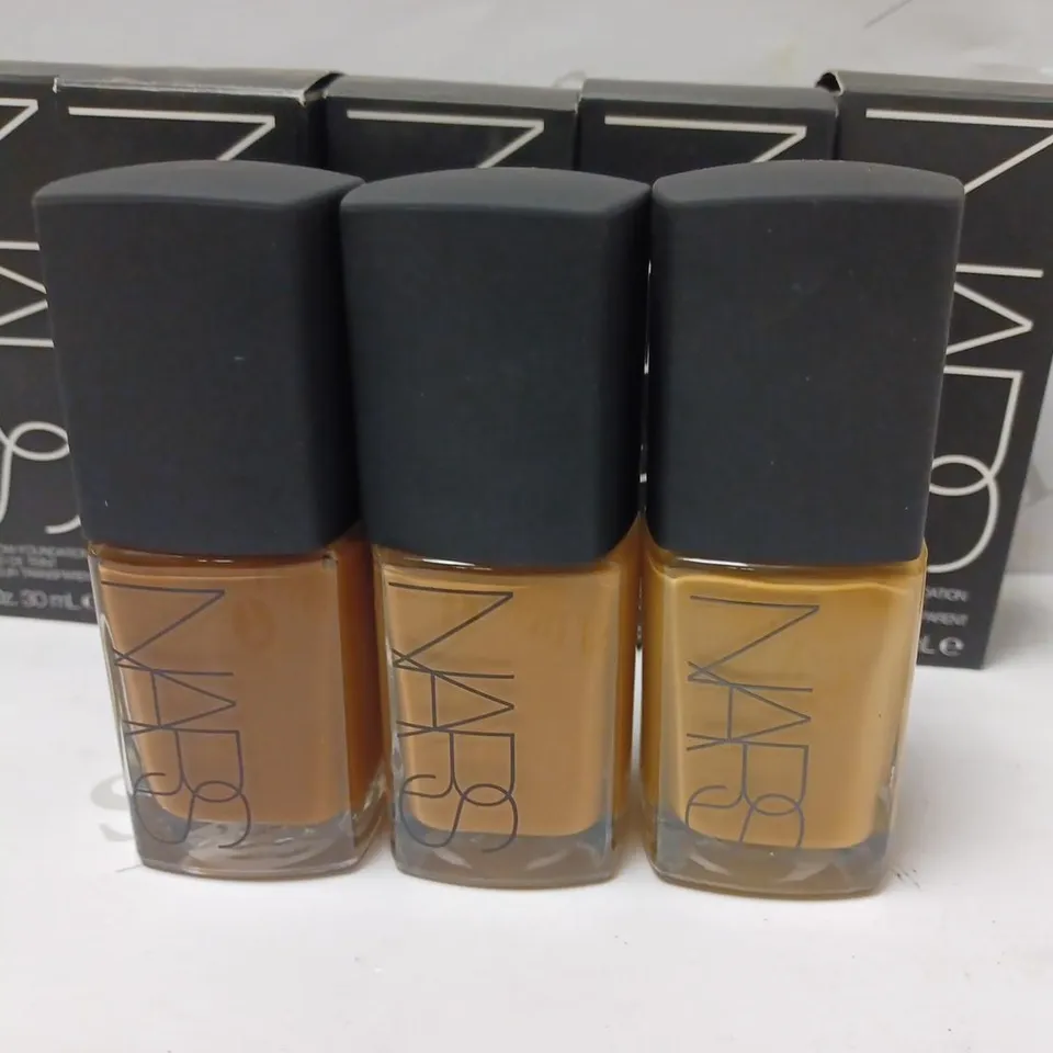 LOT OF18 NARS SHEER GLOW FOUNDATION TO INCLUDE CARACUS, TAHOE, MANAUS