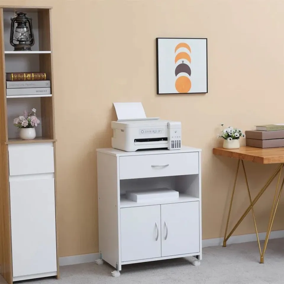 BOXED BRITON 60CM WIDE 1-DRAWER MOBILE FREESTANDING CABINET