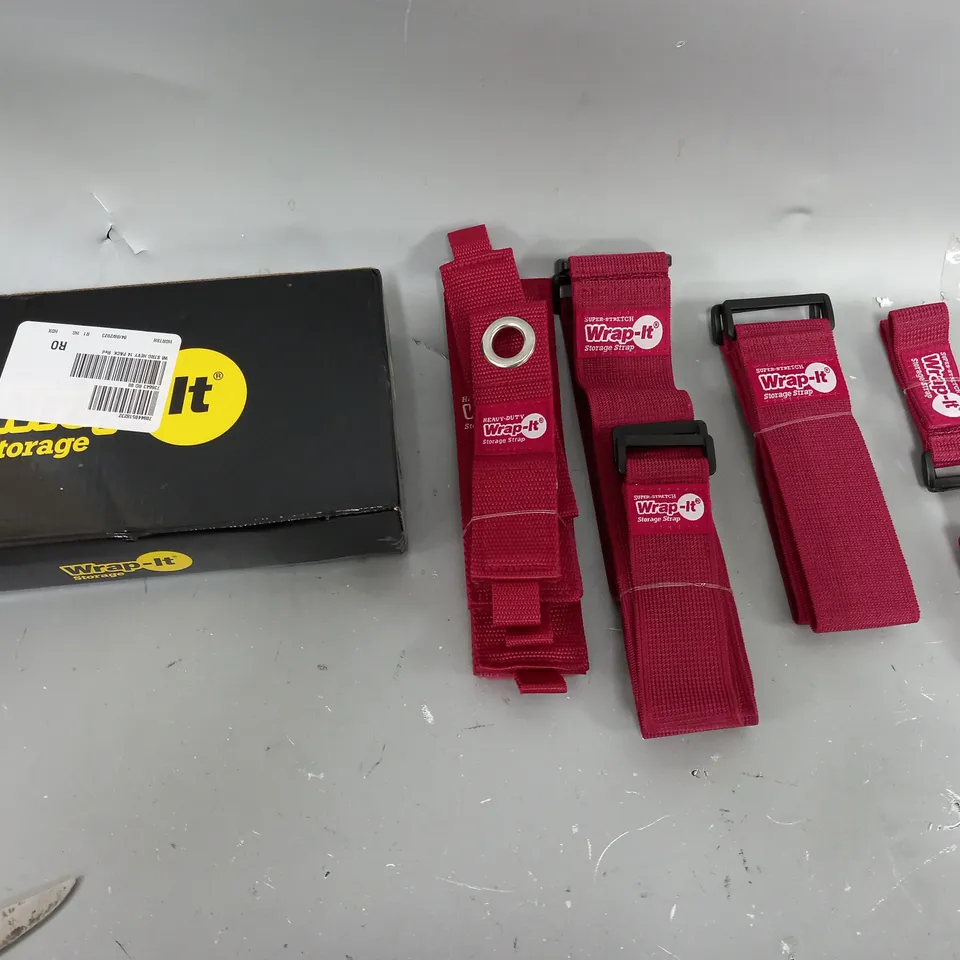 BOXED WRAP IT HEAVY DUTY STORAGE STRAPS - RED 