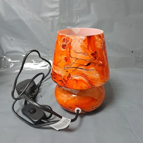 RETRO SMALL GLASS TABLE LAMP - ORANGE