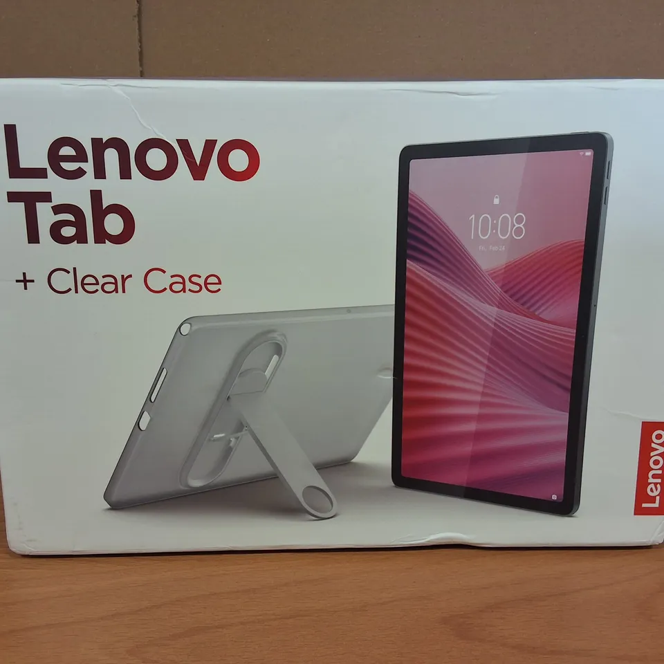 BOXED LENOVO TAB + CLEAR CASE IN LUNA GREY - TB311XU