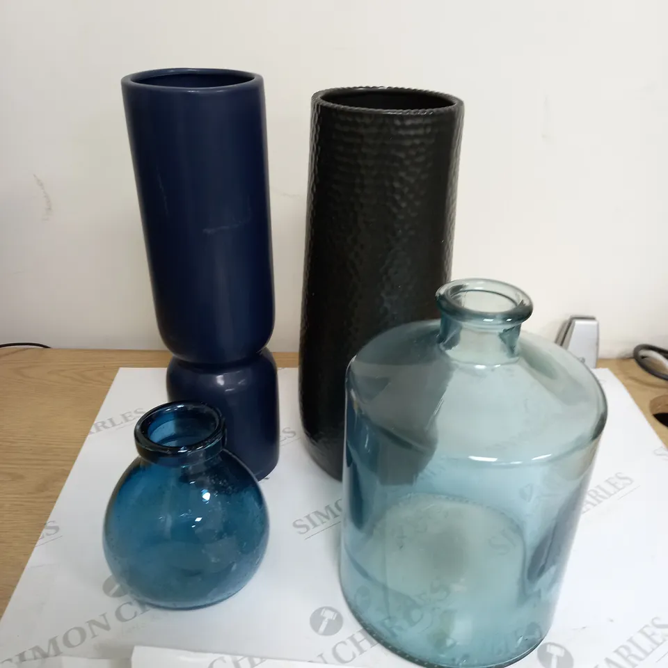 LOT OF 4 ASSORTED VASES / COLLECTION ONLY