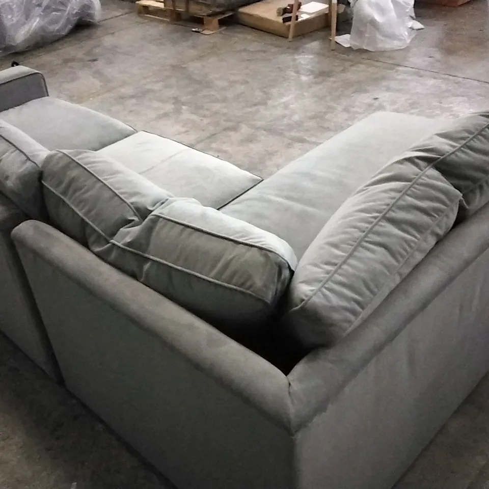 QUALITY DESIGNER LOUNGE CO IMOGEN CORNER SOFA WITH CHAISE END IN GREY VELVET