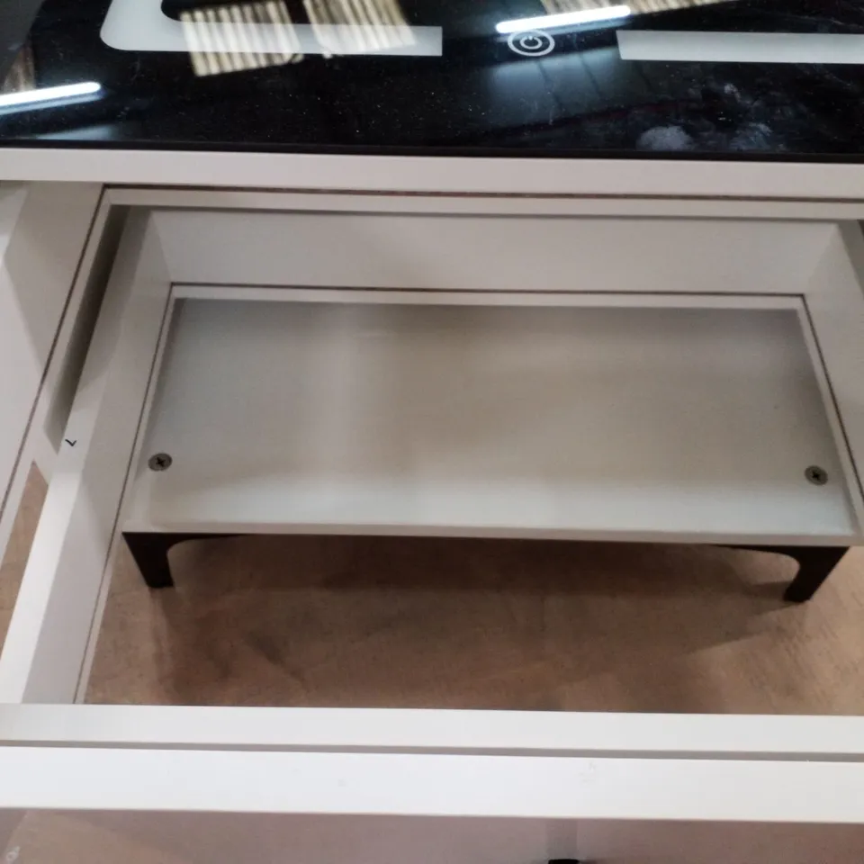 2 DRAWER BEDSIDE TABLE WITH LED LIGHT & WIRELESS CHARGING STATION 