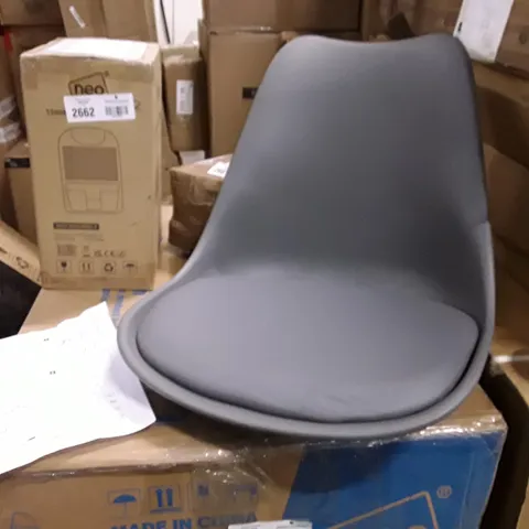 BOXED PLASTIC OFFICE CHAIR -GREY (1 BOX)