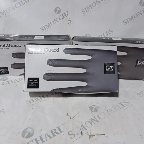 3 X BOXED TOUCHGUARD BLACK NITRILE GLOVES