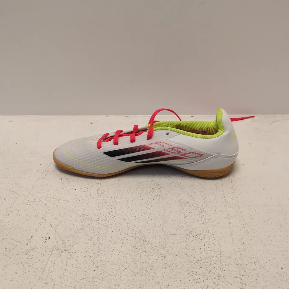 ADIDAS F50 INDOOR SOCCER SHOES – WHITE/NEON (UK 7.5)