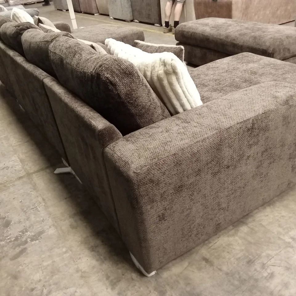 BROADGATE LARGE U-SHAPE MODULAR SOFA WITH FOOTSTOOL - MOCHA RRP £3399