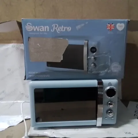 BOXED SWAN RETRO BLUE MICROWAVE