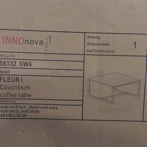 BOXED FLEURI COFFEE TABLE - WHITE/BLACK (1 BOX)