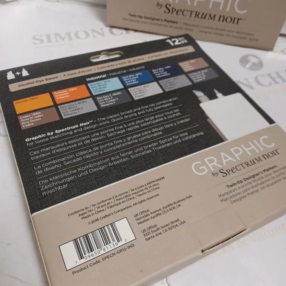 2 X BOXED SPECTRUM NOIR CLASSIQUE : DUAL-TIP PERMANENT MARKERS : 12 PIECE