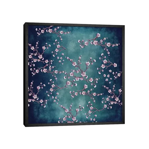 BOXED SAKURA - LOVE TEAL BY MONIKA STRIGEL - PRINT ON CANVAS