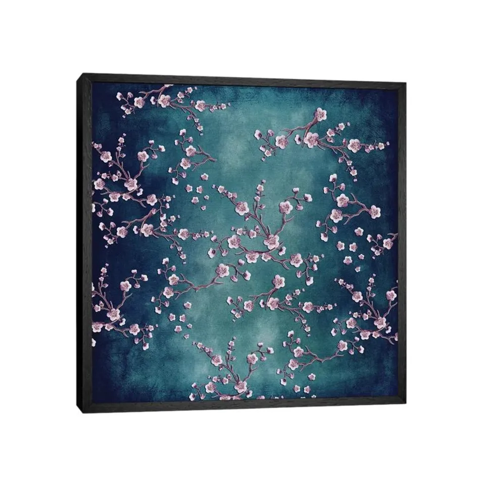 BOXED SAKURA - LOVE TEAL BY MONIKA STRIGEL - PRINT ON CANVAS