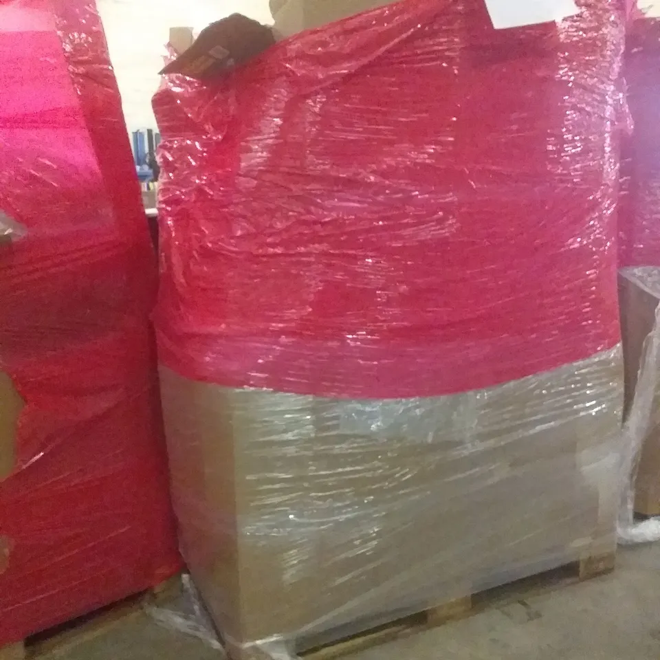 PALLET OF ASSORTED BOXED ITEMS SUCH AS A PLASTIC GRABBER , MAPLE POOL ,SIDESWIPE TOY , LEATHER CUE BAG ,MUSCLE  MATTER 