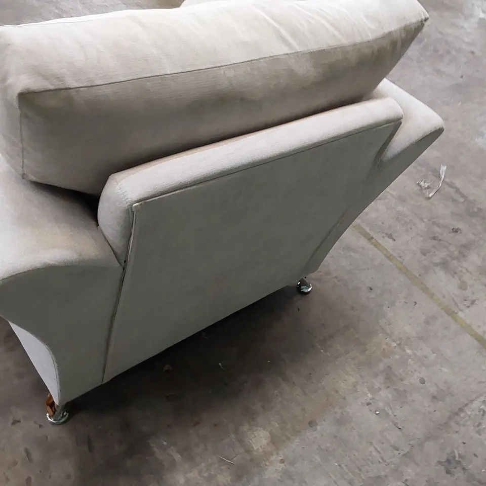 DESIGNER SINGLE ARMCHAIR IN NATURAL FABRIC