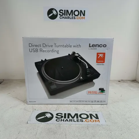 BOXED LENCO DIRECT DRIVE TURNTABLE WITH USB RECORDING - L-3828BK